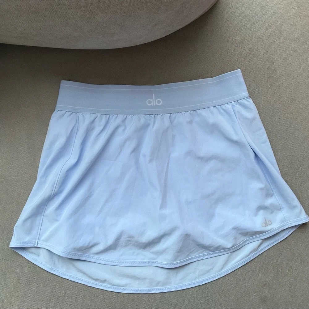 Alo Yoga Match Point Tennis Skirt Seashell Blue S